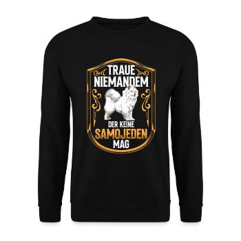Samoyed don't trust Samoyedspitz Samoyed - Unisex Sweatshirt - black - Front - Alina (178cm) & Michal (187cm)