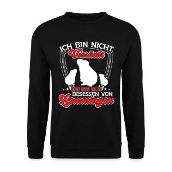 Lemming Vole Obsessed with Lemming - Unisex Sweatshirt - black - Front - Alina (178cm) & Michal (187cm)