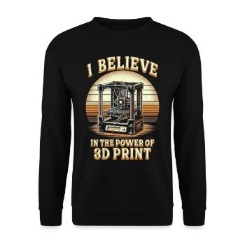 3D Printing I Believe In The Power Of 3D Print - Unisex Sweatshirt - black - Front - Alina (178cm) & Michal (187cm)