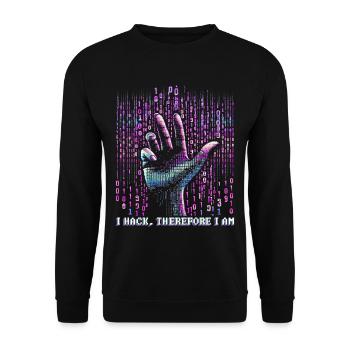 Penetrationstester I hack, therefore I am - Unisex Sweatshirt - black - Front - Alina (178cm) & Michal (187cm)