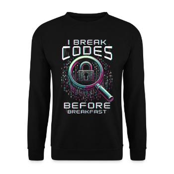 Penetration tester I break codes - Unisex Sweatshirt - black - Front - Alina (178cm) & Michal (187cm)