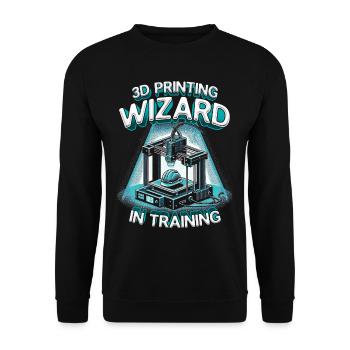 3D Printing 3D Printing Wizard In Training - Unisex Sweatshirt - black - Front - Alina (178cm) & Michal (187cm)