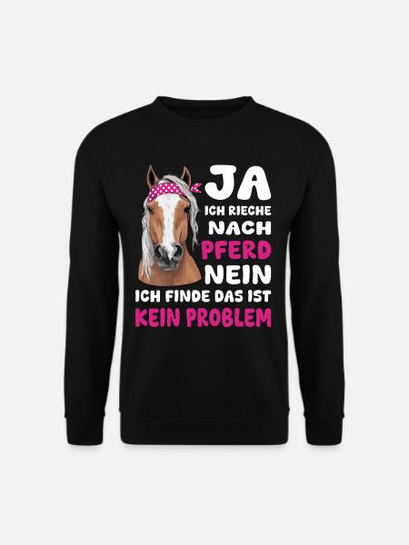 Ja ich rieche nach Pferd | Haflinger Pferdemädchen - Unisex Pullover - Schwarz