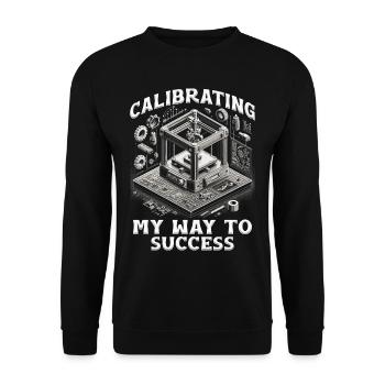 3D Printing 3D Engineer Calibrating My Way To Success - Unisex Sweatshirt - black - Front - Alina (178cm) & Michal (187cm)