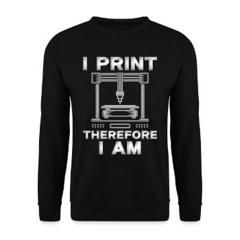 3D Druck 3D Engineer I Print Therefore I Am - Unisex Sweatshirt - black - Front - Alina (178cm) & Michal (187cm)