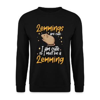 Lemming Is Cute Vole Lemming - Unisex Sweatshirt - black - Front - Alina (178cm) & Michal (187cm)