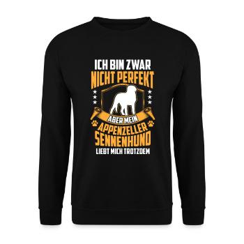 Sennenhund liebt mich Appenzeller Sennenhund - Unisex Pullover - Schwarz - Vorne - Alina (178cm) & Michal (187cm)