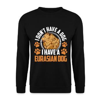 Ich habe einen Eurasier Eurasian Spitz - Unisex Pullover - Schwarz - Vorne - Alina (178cm) & Michal (187cm)