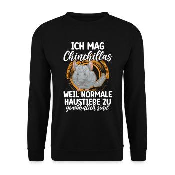 Chinchilla Rongeur J’aime les chinchillas - Sweat-shirt Unisexe - noir - Devant - Alina (178cm) & Michal (187cm)
