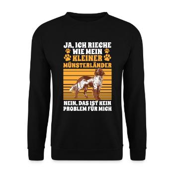 Ja ich rieche nach Kleiner Münsterländer - Unisex Pullover - Schwarz - Vorne - Alina (178cm) & Michal (187cm)