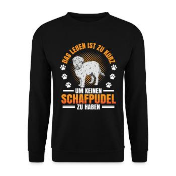 Keinen Schafpudel haben Altdeutscher Hütehund - Unisex Pullover - Schwarz - Vorne - Alina (178cm) & Michal (187cm)