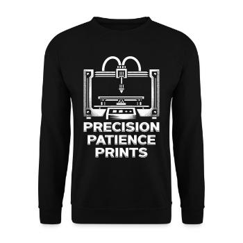 3D Printing 3D Engineer Precision Patience - Unisex Sweatshirt - black - Front - Alina (178cm) & Michal (187cm)