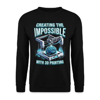 Créer l’impossible avec l’impression 3D - Sweat-shirt Unisexe - noir - Devant - Alina (178cm) & Michal (187cm)