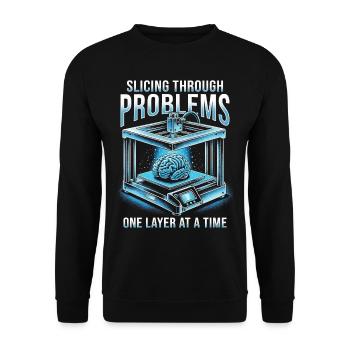 Impression 3D Ingénieur 3D - Sweat-shirt Unisexe - noir - Devant - Alina (178cm) & Michal (187cm)