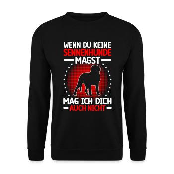 Sennenhund mag dich nicht Schweizer Sennenhund - Unisex Pullover - Schwarz - Vorne - Alina (178cm) & Michal (187cm)