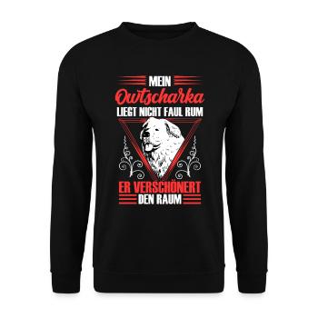 Ovcharka n’est pas paresseux Caucasien Ovcharka - Sweat-shirt Unisexe - noir - Devant - Alina (178cm) & Michal (187cm)