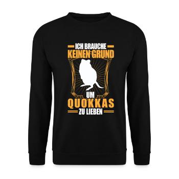 Quokka keinen Grund Beuteltier Quokka - Unisex Pullover - Schwarz - Vorne - Alina (178cm) & Michal (187cm)