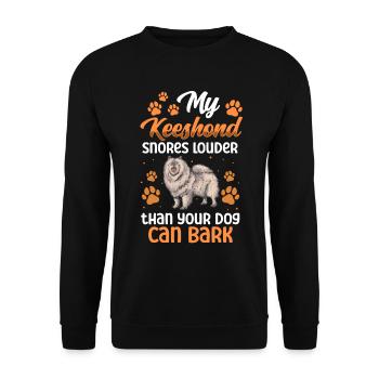 Wolfspitz snores loud Keeshond - Unisex Sweatshirt - black - Front - Alina (178cm) & Michal (187cm)