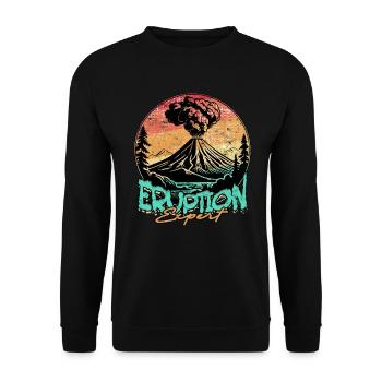 Geologie Geologe Geowissenschaft Eruption Expert - Unisex Pullover - Schwarz - Vorne - Alina (178cm) & Michal (187cm)
