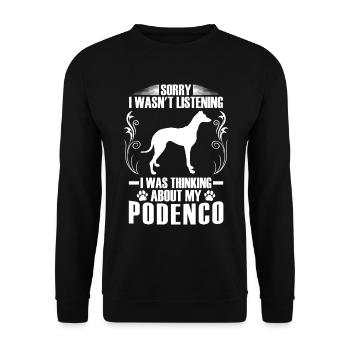 I thought of Podenco Greyhound Podenco - Unisex Sweatshirt - black - Front - Alina (178cm) & Michal (187cm)