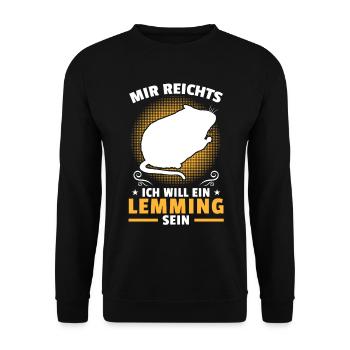 Veut qu’un lemming soit un lemming campagnol Lemming - Sweat-shirt Unisexe - noir - Devant - Alina (178cm) & Michal (187cm)