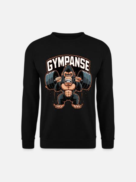 Gympanse Kraftsport | Bodybuilder | Fitnesstrainer - Unisex Pullover - Schwarz