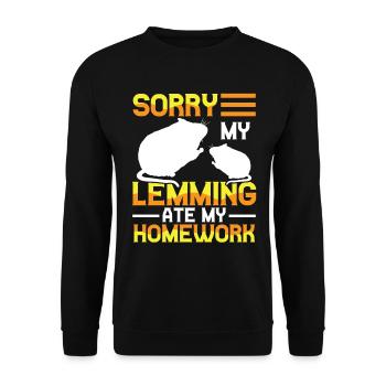 Lemming has eaten homework Vole - Unisex Sweatshirt - black - Front - Alina (178cm) & Michal (187cm)