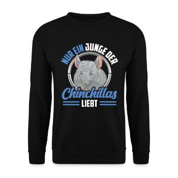 Boy of Chinchilla Loves Rodent Chinchillas - Unisex Sweatshirt - black - Front - Alina (178cm) & Michal (187cm)