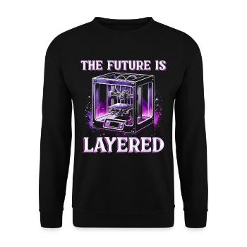 3D Printing 3D Engineer The Future Is Layered - Unisex Sweatshirt - black - Front - Alina (178cm) & Michal (187cm)
