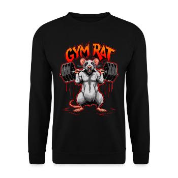 Gym Rat Kraftsport | Bodybuilder | Fitnesstrainer - Unisex Pullover - Schwarz - Vorne - Alina (178cm) & Michal (187cm)