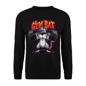 Gym Rat Kraftsport | Bodybuilder | Fitnesstrainer - Unisex Pullover - Schwarz - Vorne - Alina (178cm) & Michal (187cm)