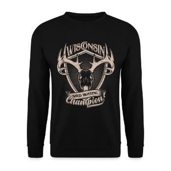 Antlers Antler Hunting Throwing Poles - Unisex Sweatshirt - black - Front - Alina (178cm) & Michal (187cm)