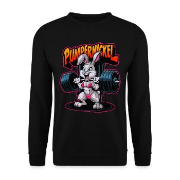 Gym Pumpernickel | Pumper | Fitness Bodybuilding - Unisex Pullover - Schwarz - Vorne - Alina (178cm) & Michal (187cm)