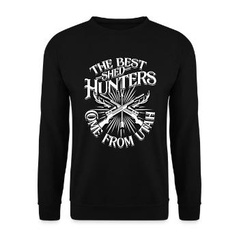 Antlers Antler Hunting Throwing Poles - Unisex Sweatshirt - black - Front - Alina (178cm) & Michal (187cm)