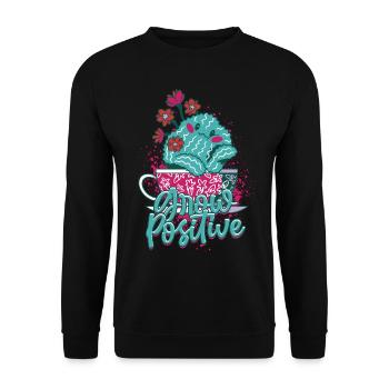 Pflanzen Pflanzensammler Pflanze Grow Positive - Unisex Pullover - Schwarz - Vorne - Alina (178cm) & Michal (187cm)