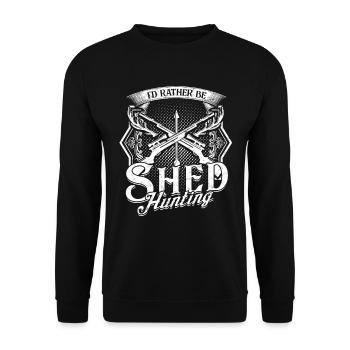 Chasse aux bois de cerf Je préfère être à la chasse au hangar - Sweat-shirt Unisexe - noir - Devant - Alina (178cm) & Michal (187cm)