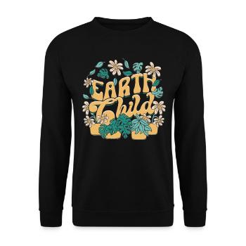 Pflanzen Pflanzensammler Pflanze Earth Child - Unisex Pullover - Schwarz - Vorne - Alina (178cm) & Michal (187cm)