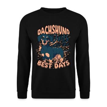 Dachshund wire-haired dachshund - Unisex Sweatshirt - black - Front - Alina (178cm) & Michal (187cm)