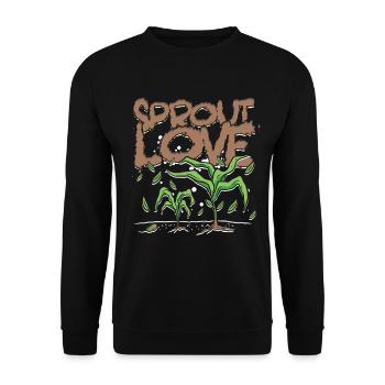 Pflanzen Pflanzensammler Pflanze Sprout Love - Unisex Pullover - Schwarz - Vorne - Alina (178cm) & Michal (187cm)