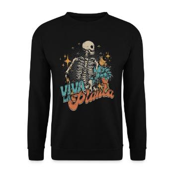 Pflanzen Pflanzensammler Pflanze Viva La Planta - Unisex Pullover - Schwarz - Vorne - Alina (178cm) & Michal (187cm)