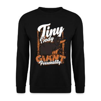 Dackel Rauhaardackel Tiny Body Gigant Personality - Unisex Pullover - Schwarz - Vorne - Alina (178cm) & Michal (187cm)