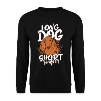 Dachshund Wire-haired Dachshund Long Dog Short Temper - Unisex Sweatshirt - black - Front - Alina (178cm) & Michal (187cm)