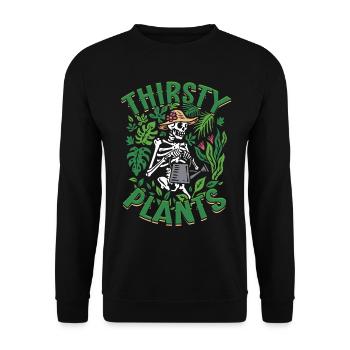 Plants Plant Collector Plant Thirsty Plants - Unisex Sweatshirt - black - Front - Alina (178cm) & Michal (187cm)