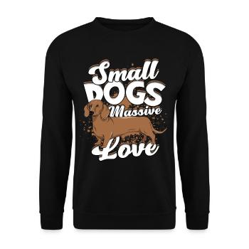 Teckel Teckel à poil dur Petits chiens Amour massif - Sweat-shirt Unisexe - noir - Devant - Alina (178cm) & Michal (187cm)