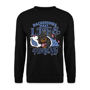 Dachshund wire-haired dachshund - Unisex Sweatshirt - black - Front - Alina (178cm) & Michal (187cm)