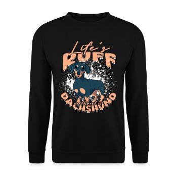 Dackel Life's Ruff Without A Dachshund - Unisex Sweatshirt - black - Front - Alina (178cm) & Michal (187cm)