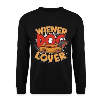 Teckel, teckel à poil dur, viennois amoureux des chiens - Sweat-shirt Unisexe - noir - Devant - Alina (178cm) & Michal (187cm)