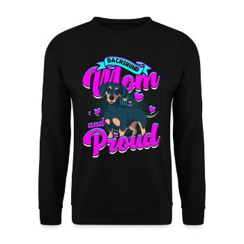 Dachshund Wire-haired Dachshund Short Legs Big Hearts - Unisex Sweatshirt - black - Front - Alina (178cm) & Michal (187cm)