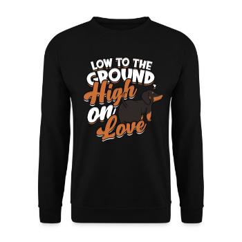 Teckel Bas Au Ras du Sol Haut Sur L’Amour - Sweat-shirt Unisexe - noir - Devant - Alina (178cm) & Michal (187cm)