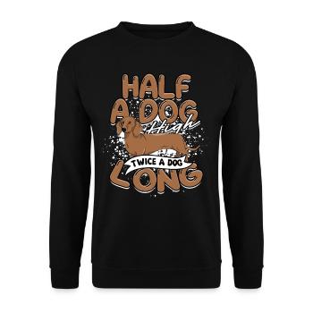 Teckel demi-chien haut deux fois long chien - Sweat-shirt Unisexe - noir - Devant - Alina (178cm) & Michal (187cm)